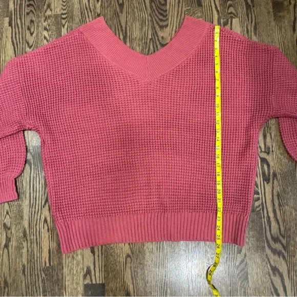 Zenana Outfitters Raspberry V-Neck Sweater - Picture 5 of 8